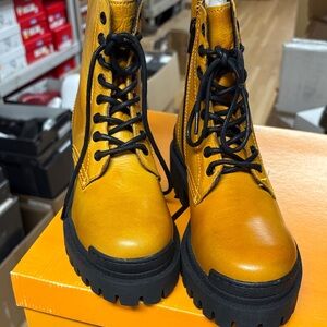 Miz Mooz Yellow Combat Boots
